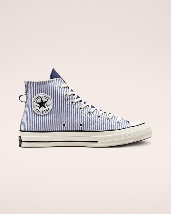 Converse Chuck 70 Lo-Fi Hickory Stripe High Top Azules Claro | A48790L