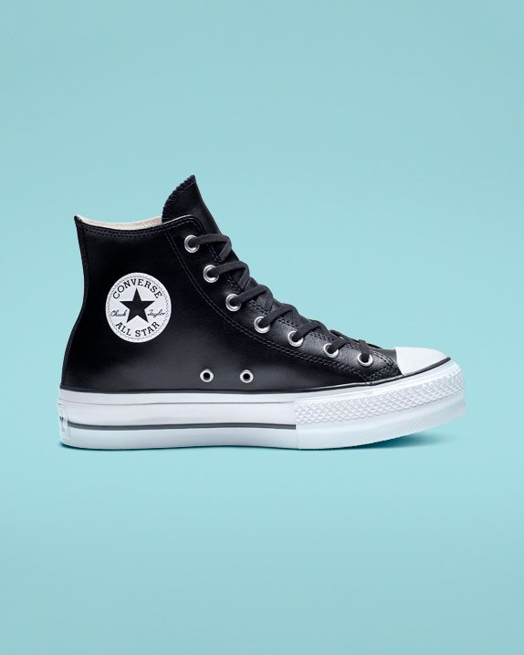 Converse Chuck Taylor All Star Lift Cuero High Top Negras | A05653R