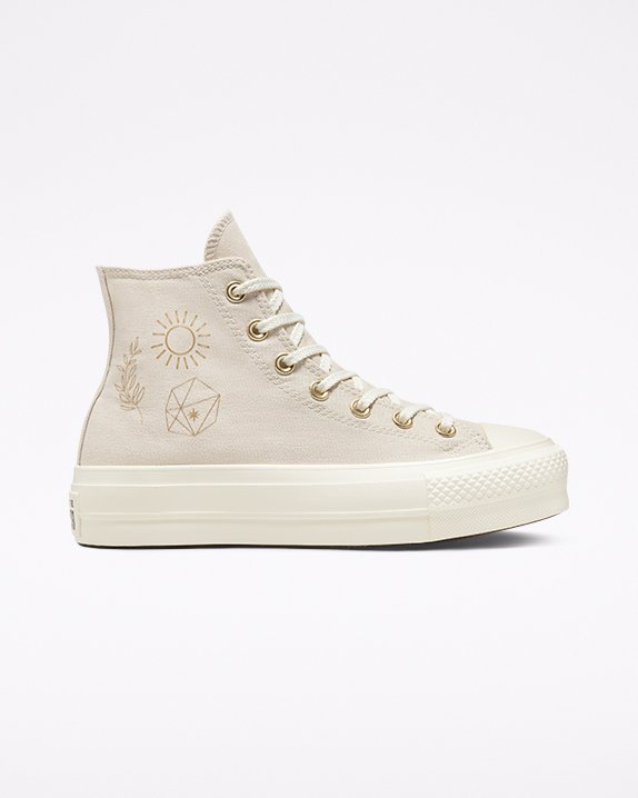Converse Chuck Taylor All Star Lift Festival Golden Mind High Top Beige | A67041G