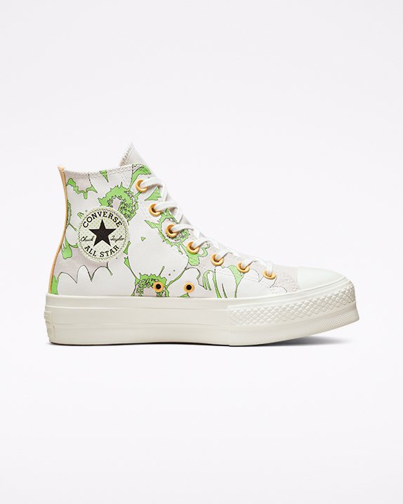 Converse Chuck Taylor All Star Lift Floral High Top Blancas | A54607X
