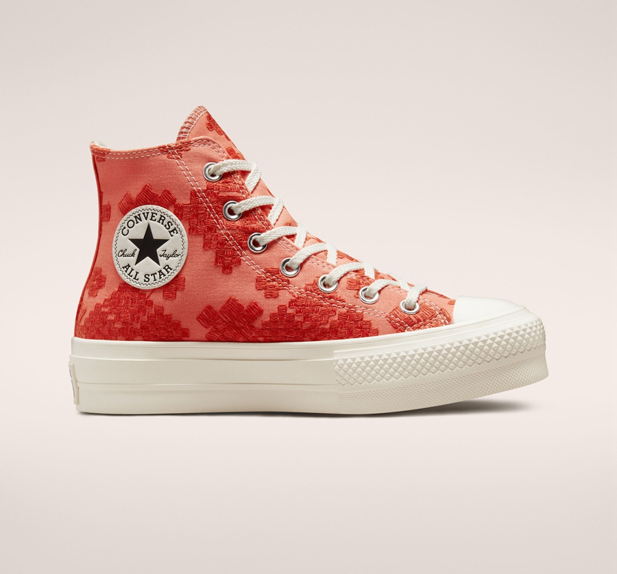 Converse Chuck Taylor All Star Lift Plataforma Tonal Embroidery Rojas | A62486F